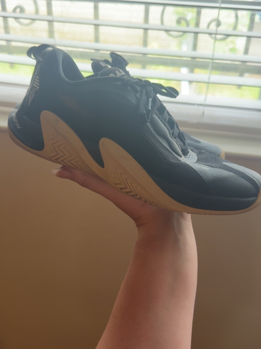 Black Athletic Sneakers with Gum Sole